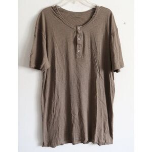 ALLSAINTS Figure Henley Short Sleeve Shirt - Size Medium